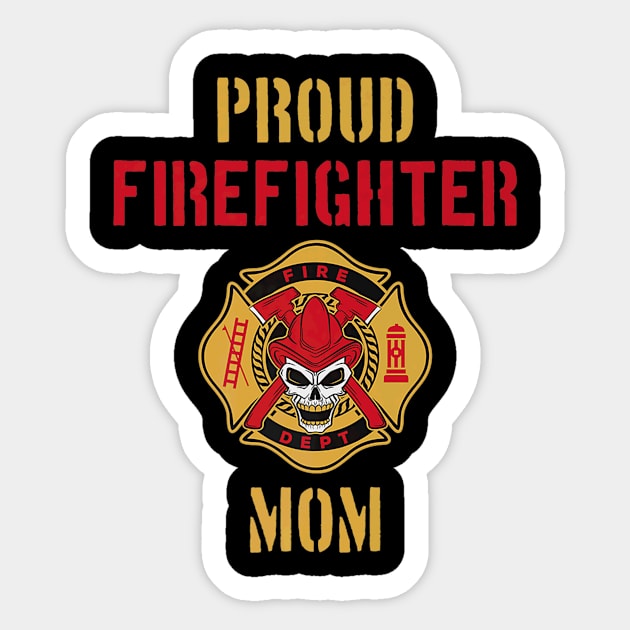 Proud firefighter mom short sleeve Sticker by PayneShop